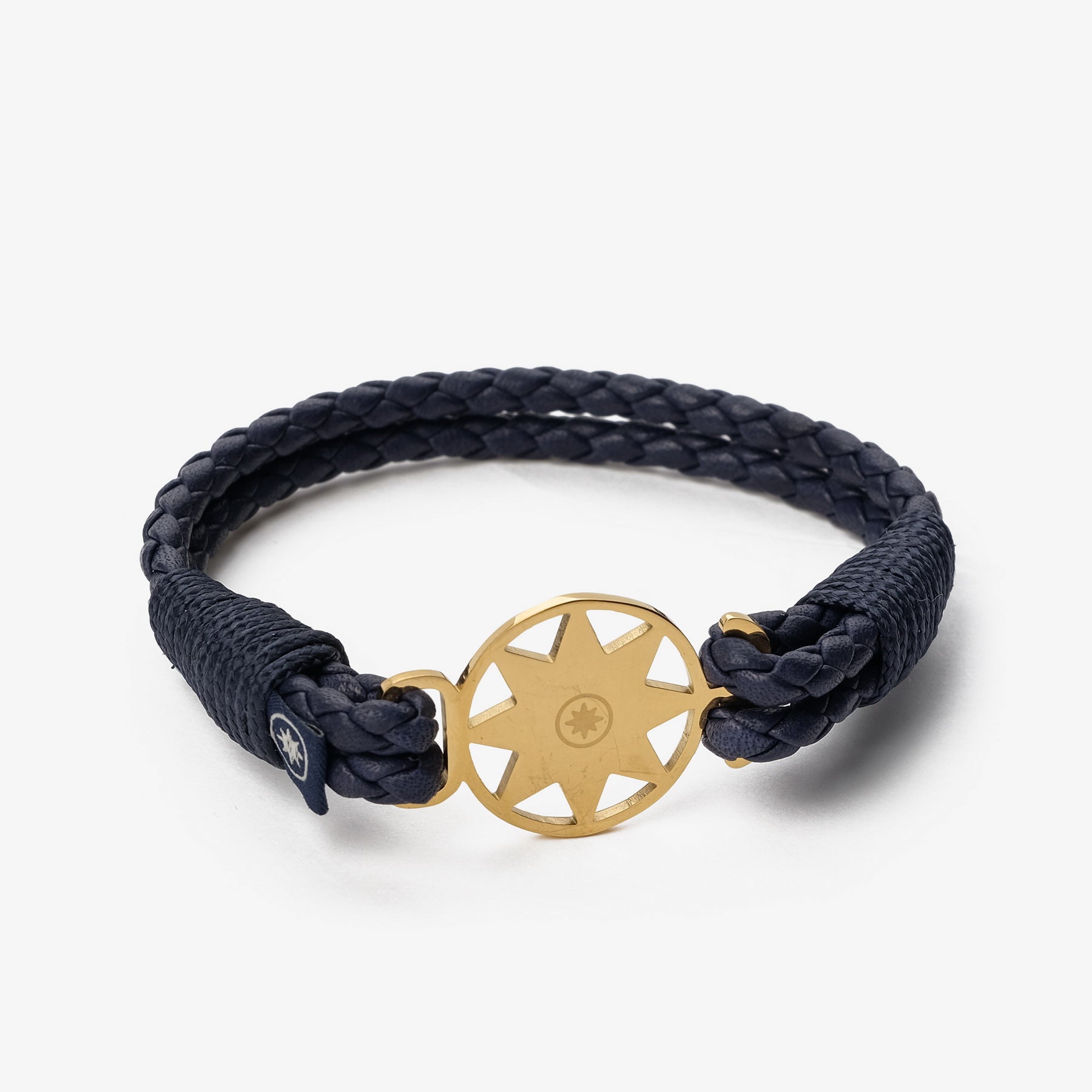 Old Skipper Sea Braided brățară piele nappa bleumarin