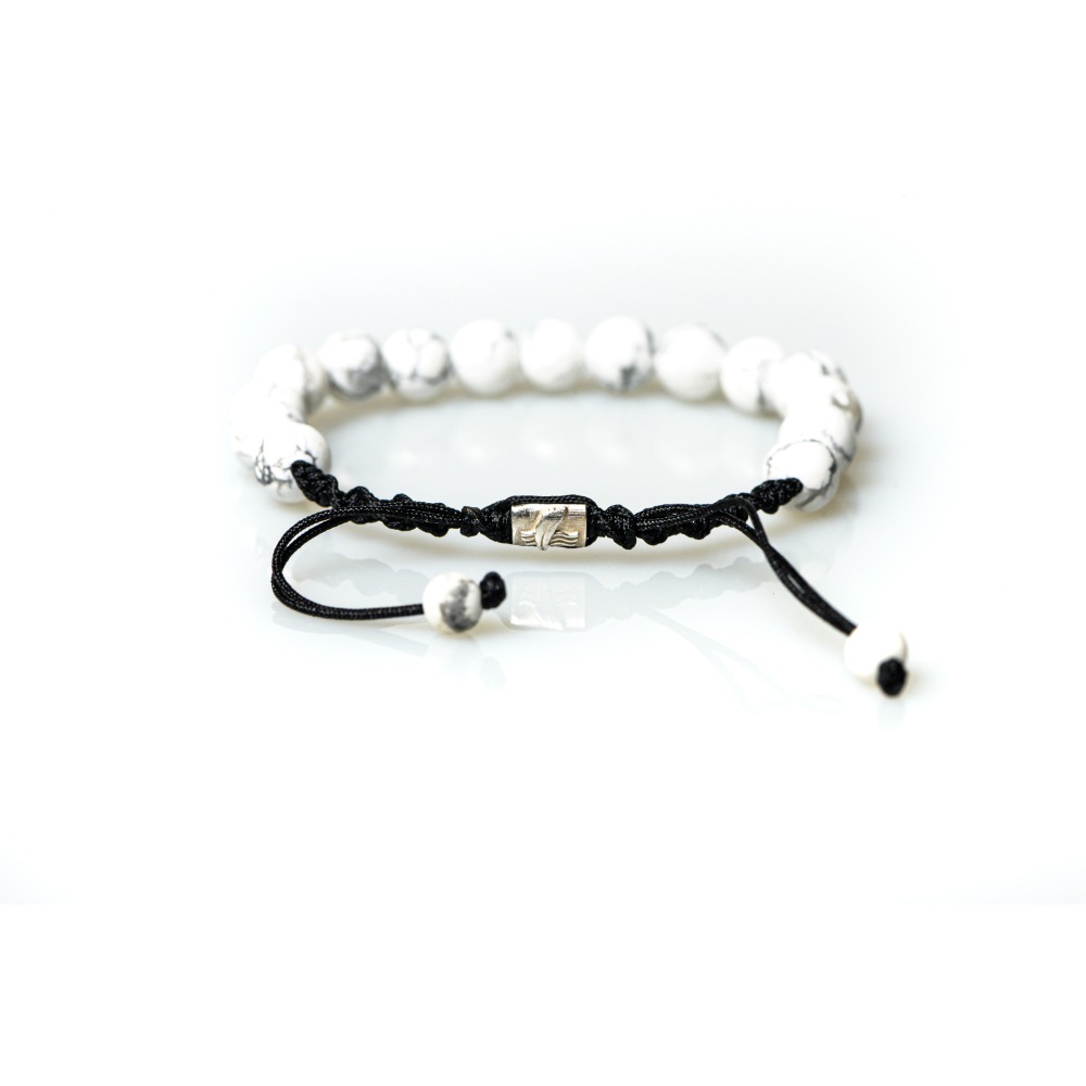 CrisFeather Whitey brățară howlit albă unisex