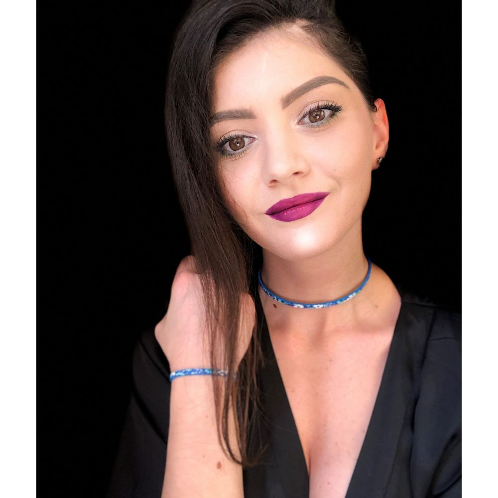 CrisFeather Blue Illy set choker brățară floral bleu