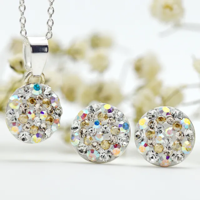 Margeluta.dincristal Chaton Ball Crystal Golden set argint 925
