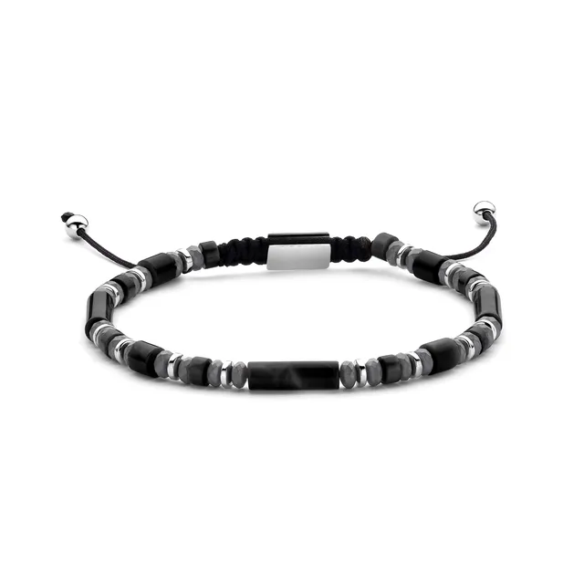 Frank 1967 Natural Stone Bead brățară agat negru