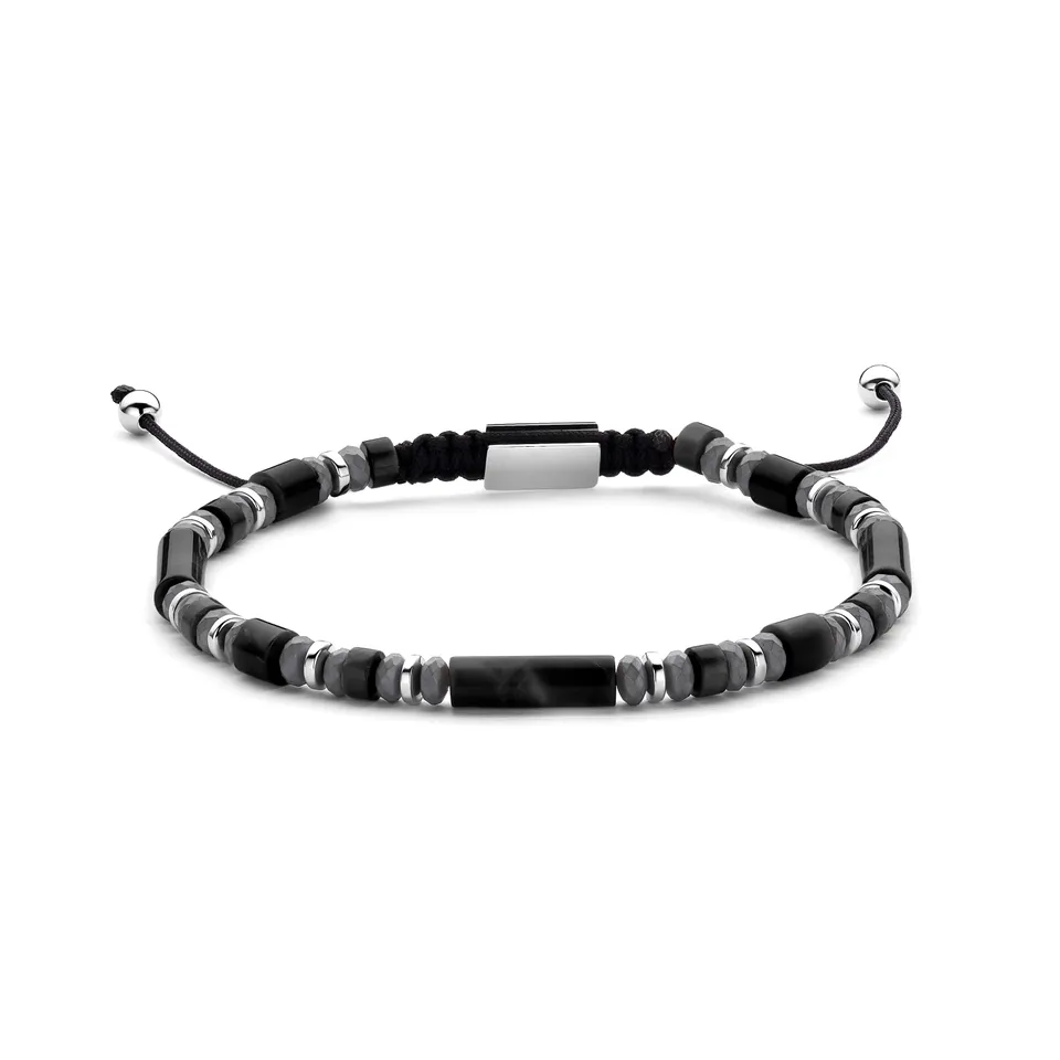 Frank 1967 Natural Stone Bead brățară agat negru