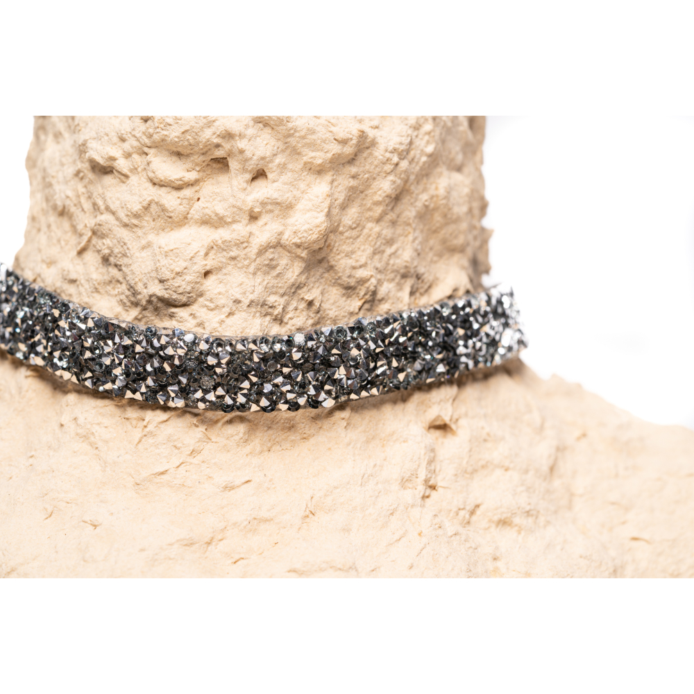 CrisFeather Sparkle Daylight choker argintiu strasuri