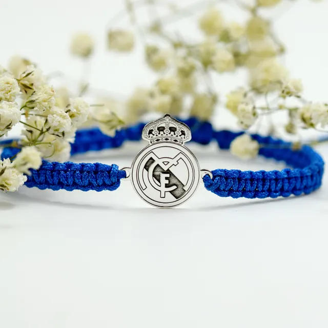 Margeluta.dincristal Real Madrid brățară reglabilă argint unisex