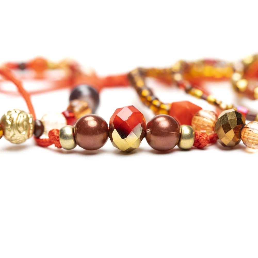 CrisFeather Oriental Red set 5 brățări mărgele roșu