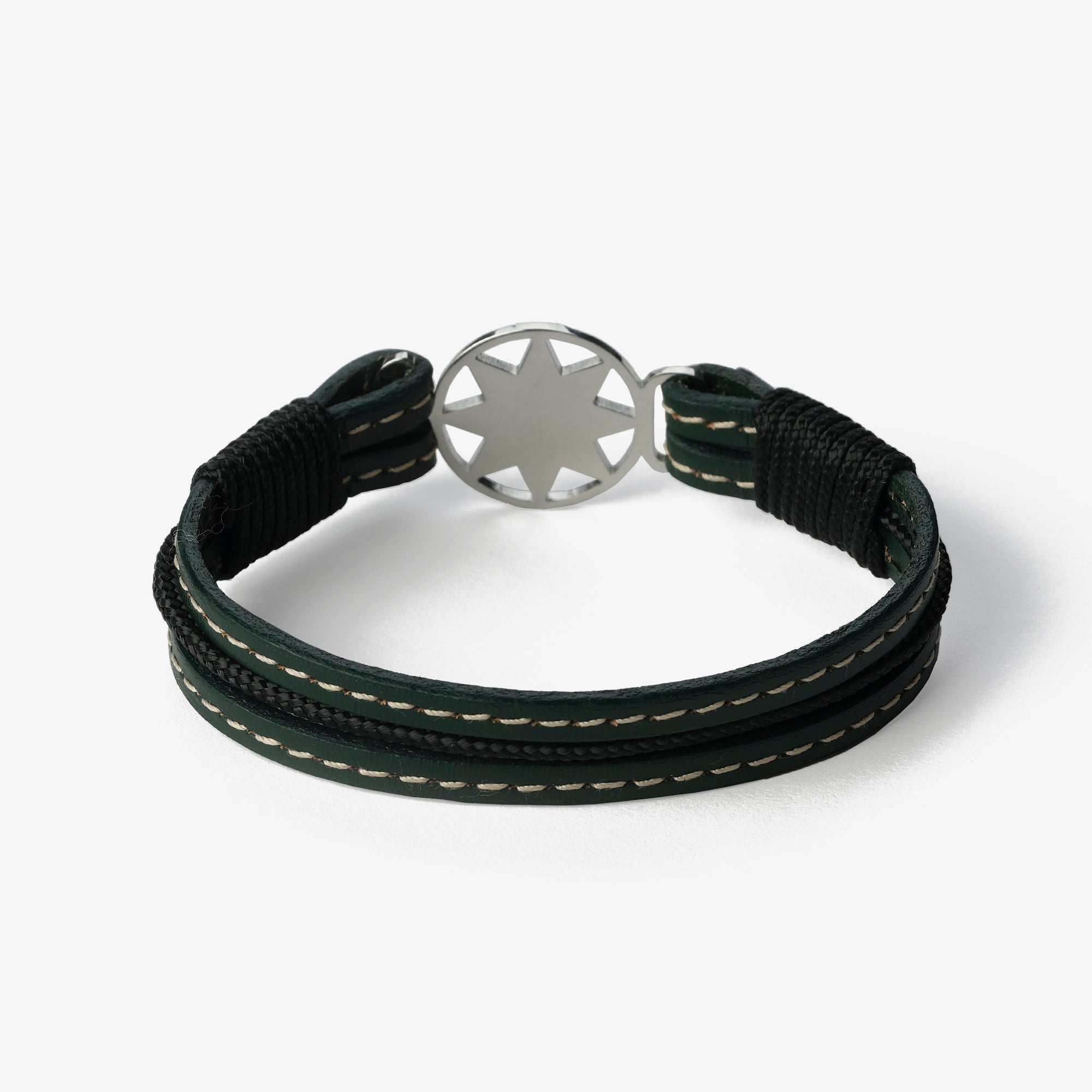 Old Skipper Enchanted Forest bratara piele verde-neagra