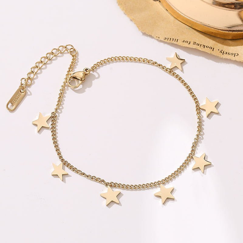 Rafini Full Stars bratara aurie cu stele placata 18K