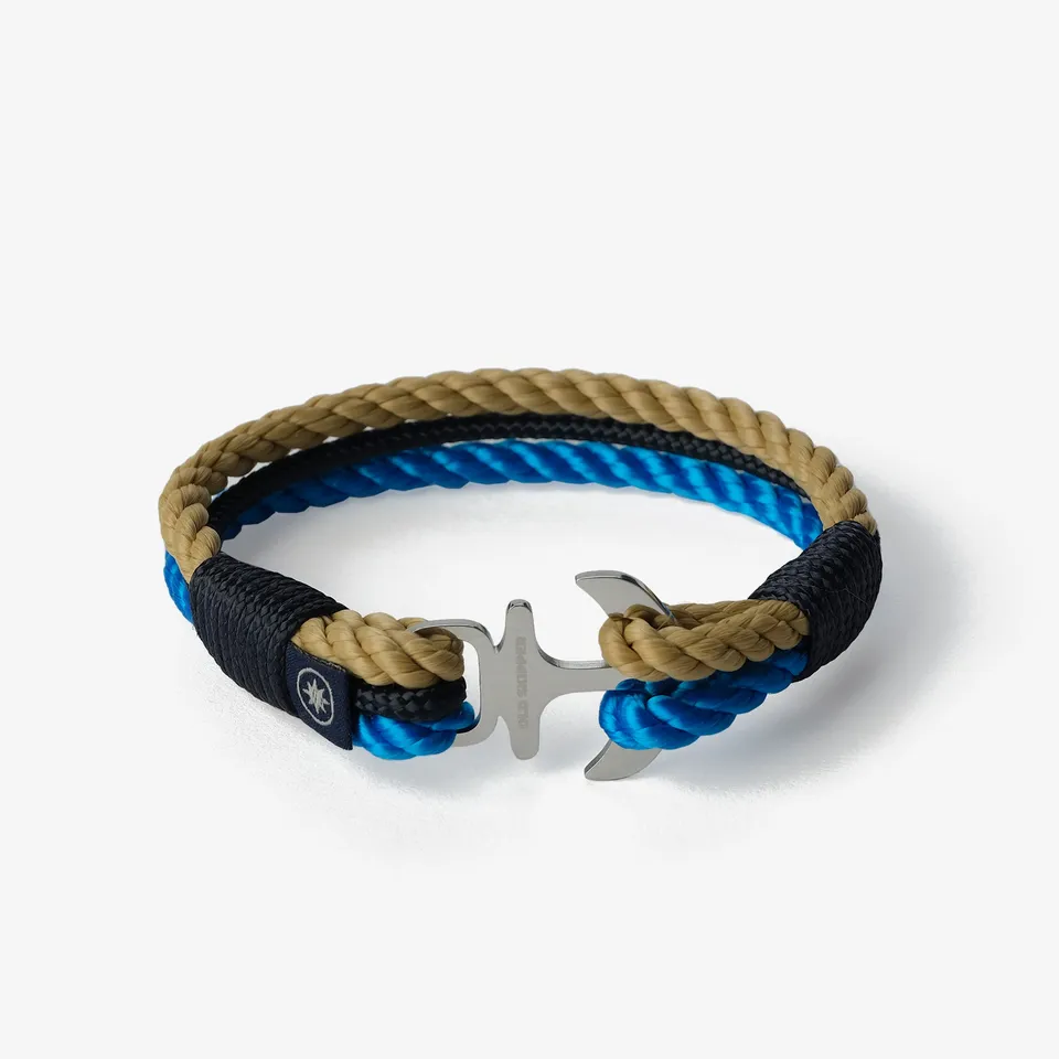 Old Skipper Electric Tide bratara snur albastru ancora
