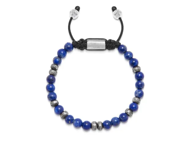 Dualstax Lapis Lazuli bratara 6mm argint thai