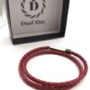 dualstax No.7 brățară piele roșu bordeaux 3mm