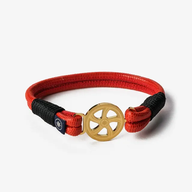 Old Skipper NPLPLB-878MG Wheel bratara piele rosu-negru