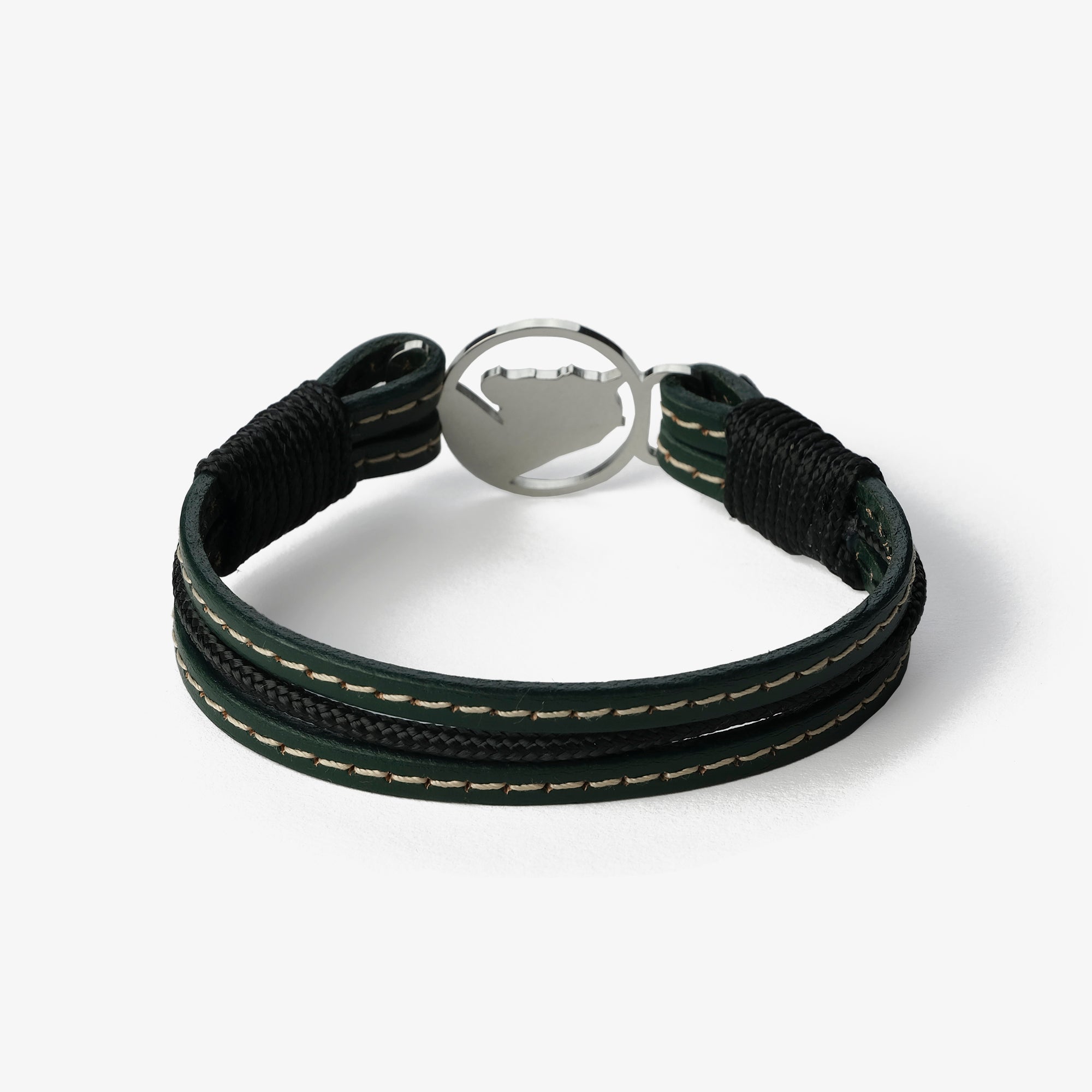 Old Skipper Enchanted Forest bratara piele cal verde-negru