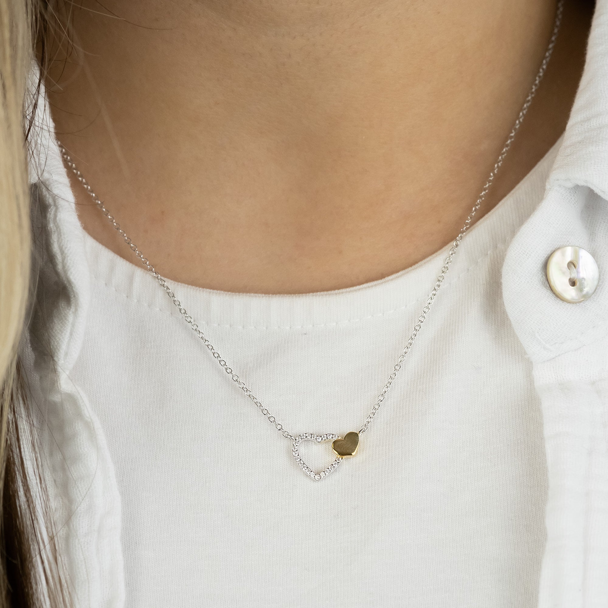 Engelsrufer With Love Inimi colier argint 925 bicolor zirconia