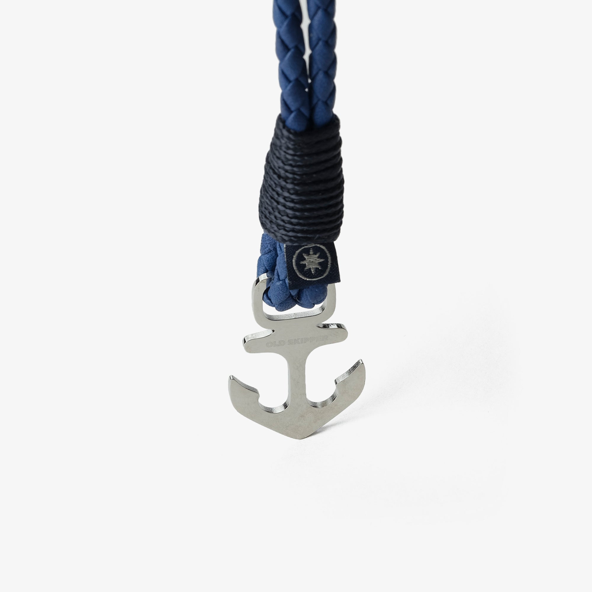 Old Skipper Blue Wave bratara piele albastra ancora