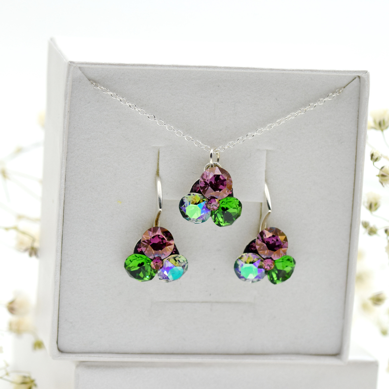 Trio Chaton set bijuterii cercei lănțișor argint 925