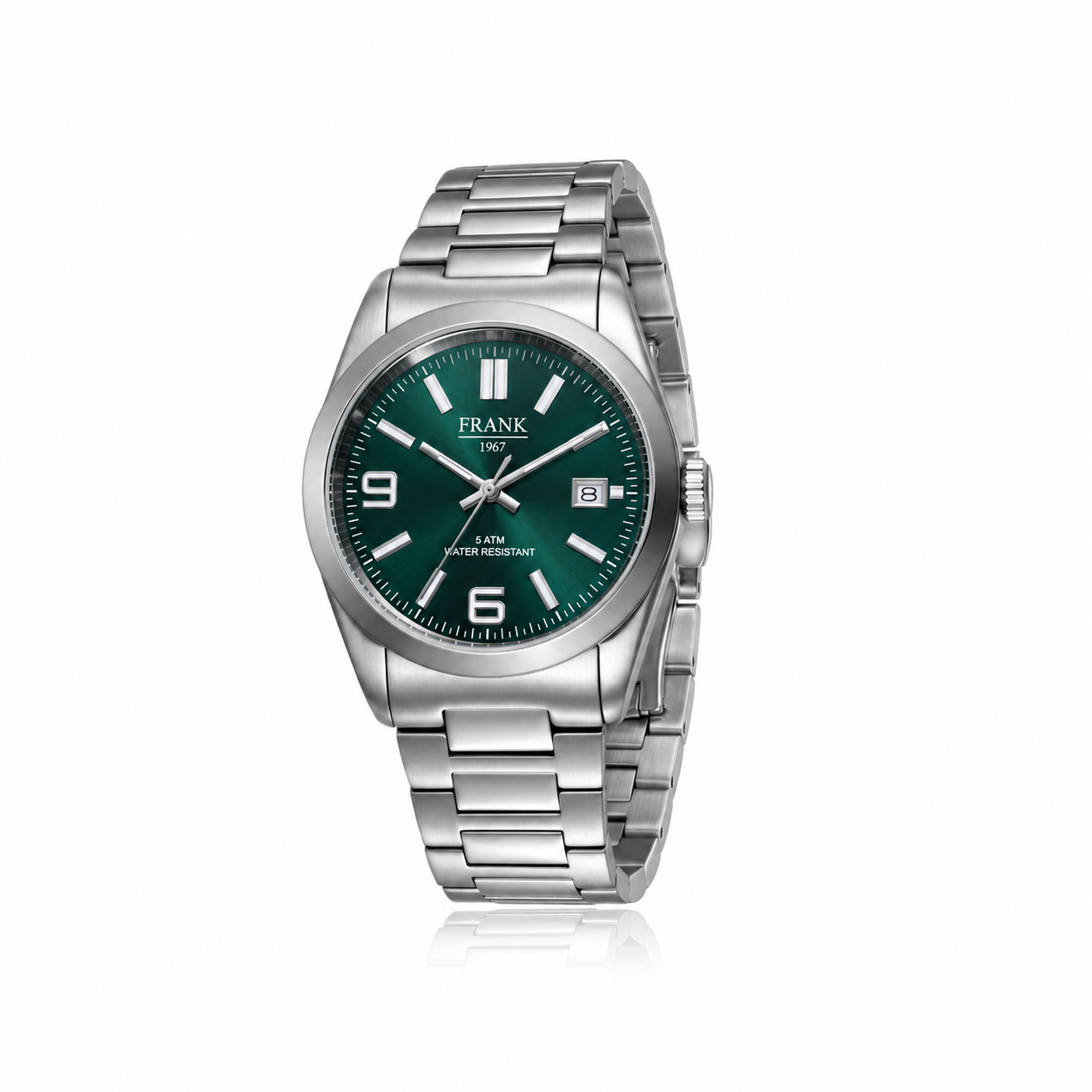 Frank 1967 Stainless Steel ceas oțel cadran verde 36mm
