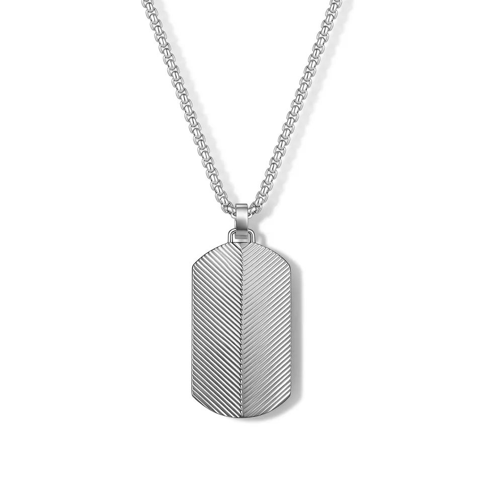 Frank 1967 Textured Dog Tag lănțișor oțel texturat