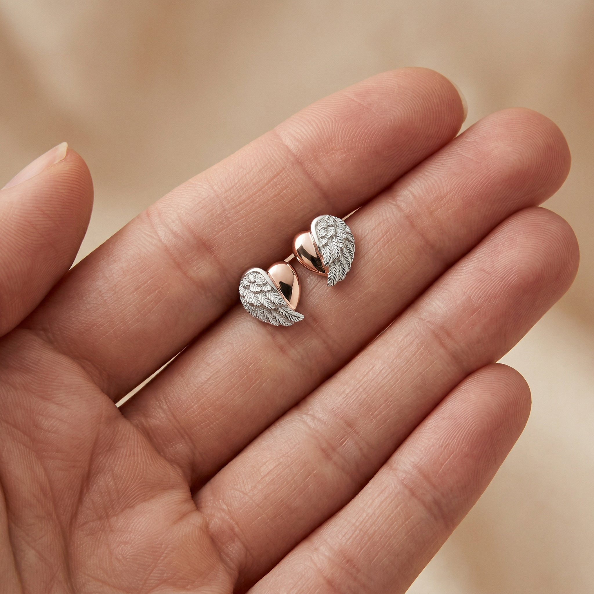 Engelsrufer Herzflug cercei argint bicolor zirconia