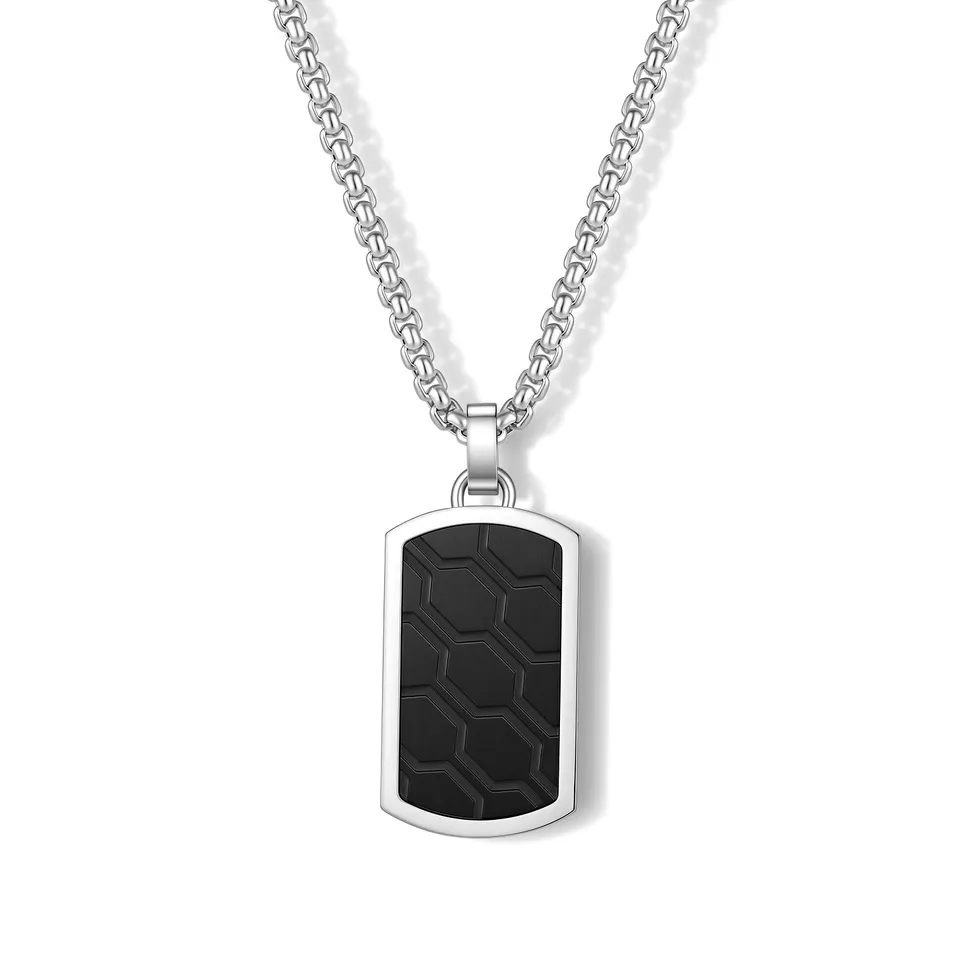 Frank 1967 Black Dog Tag colier negru oțel pandantiv
