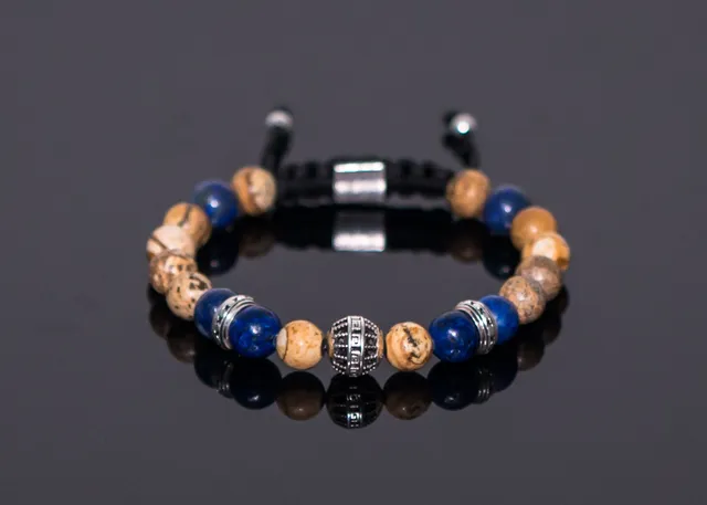 dualstax Picture Jasper brățară argint 925 reglabilă