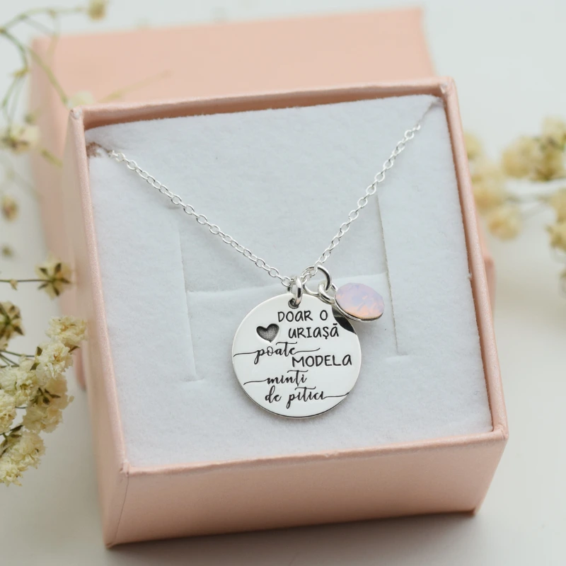 Margeluta.dincristal Banut Personalizat lantisor argint 925 inima