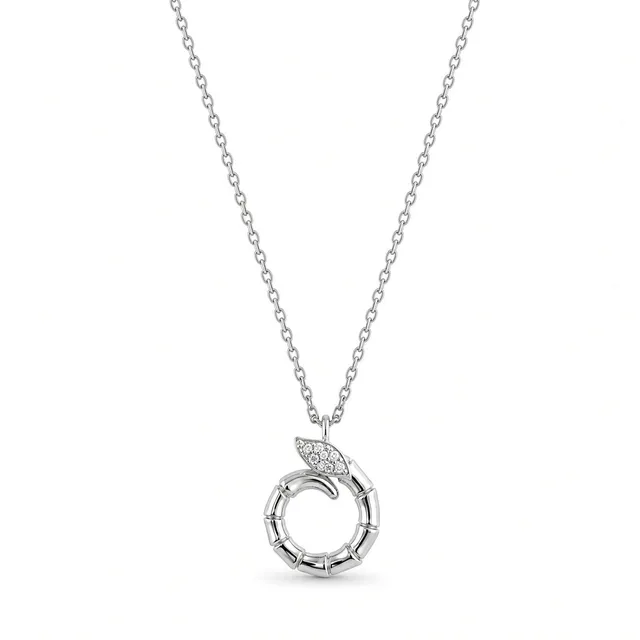 Rafini Cobra Silver lănțișor argintiu 40+5 cm aur alb