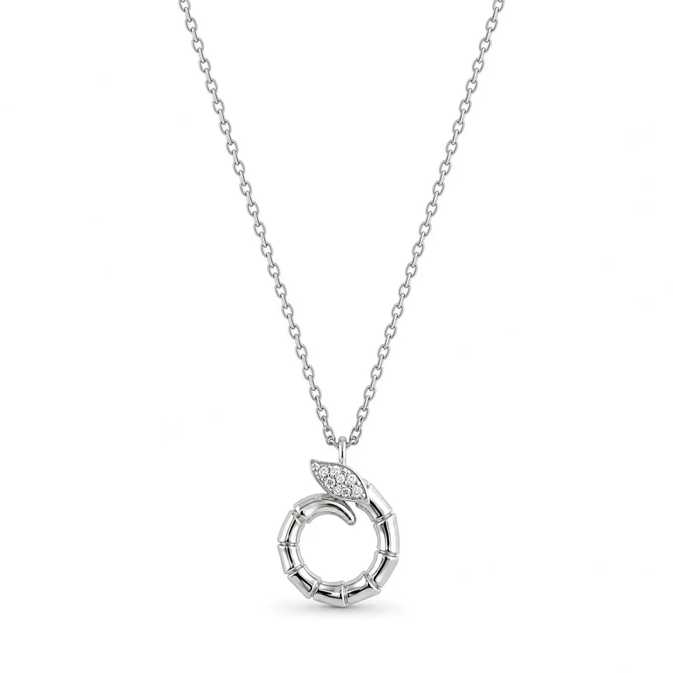 Rafini Cobra Silver lănțișor argintiu 40+5 cm aur alb