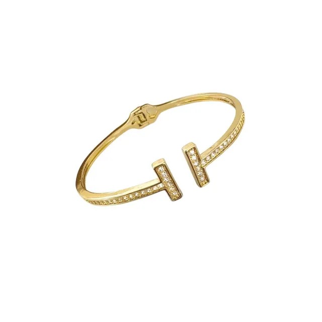 Rafini T-Band brățară placată aur 18K reglabilă