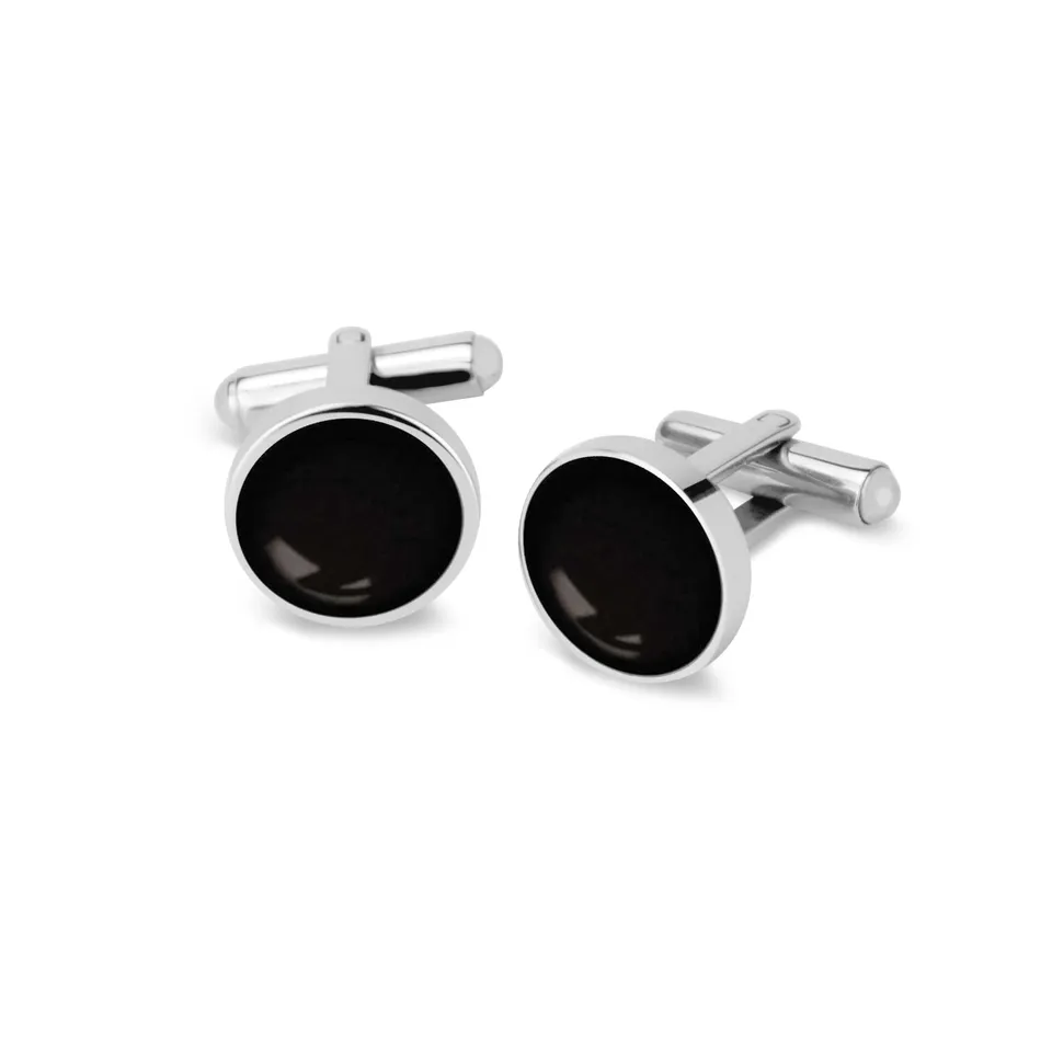 Frank 1967 Round Onyx butoni camasa onix negru otel