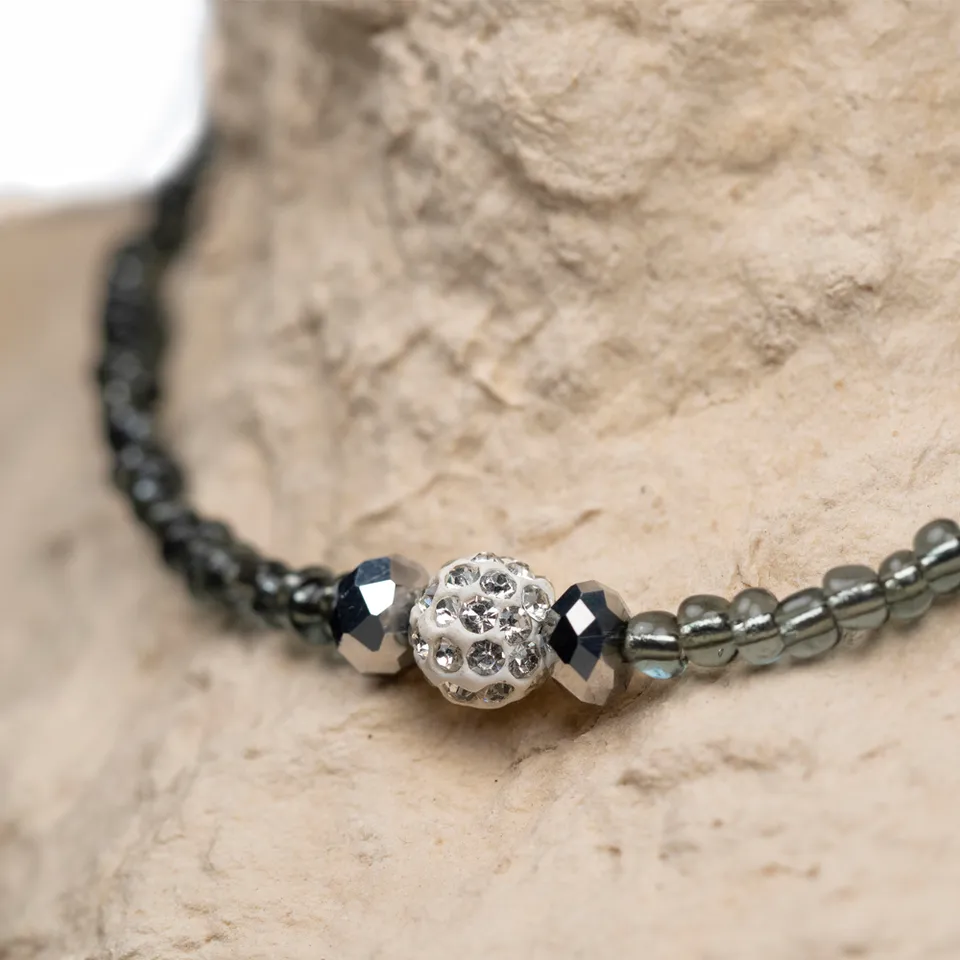 CrisFeather Accesorii Cinderella choker margele alb