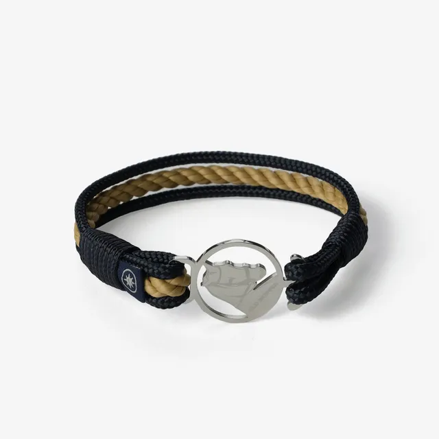 Old Skipper Blackened Waves bratara sfoara cal bej-bleu