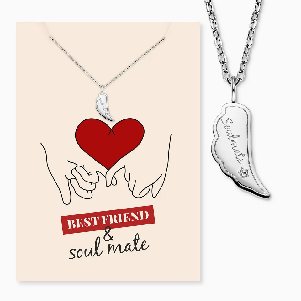 Colier Engelsrufer MySteel Soulmate oțel cu felicitare