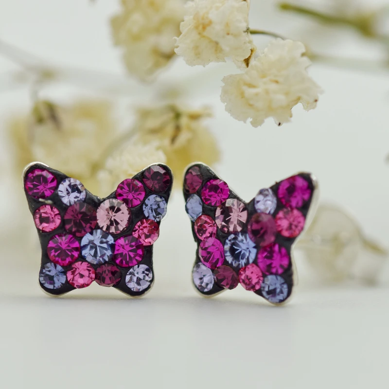 Margeluta.dincristal Mini Butterfly set cercei + brățară argint 925