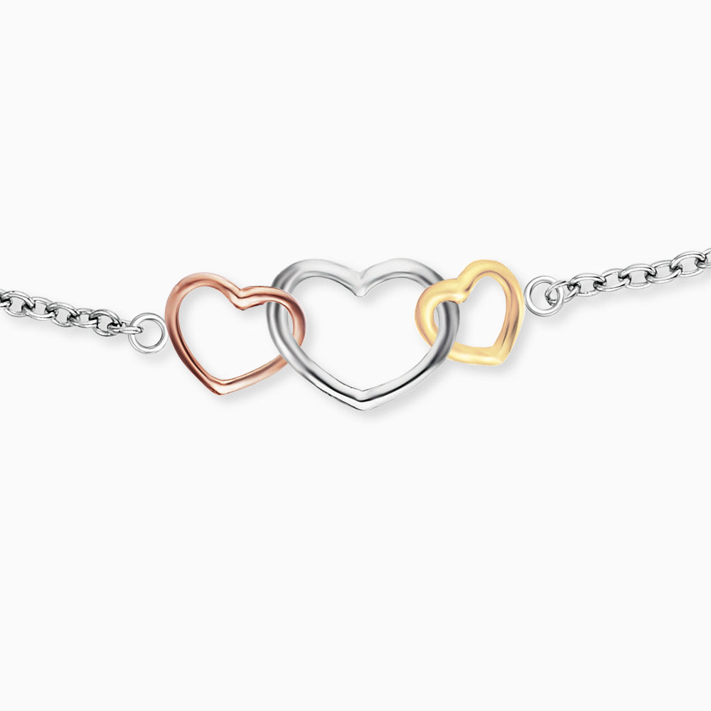 Engelsrufer Herz Tricolor bratara argint trei inimi pastel