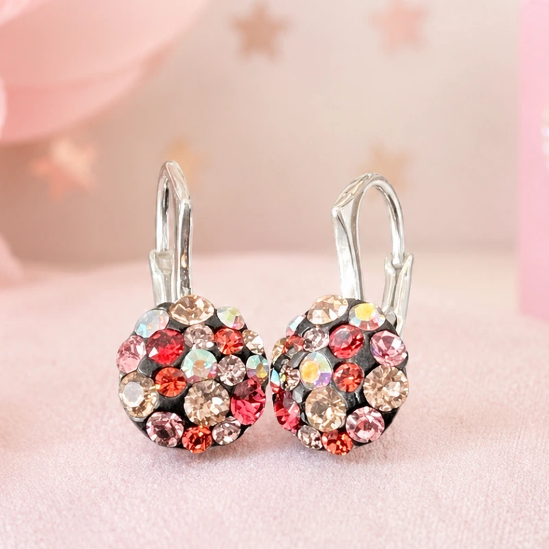 Margeluta.dincristal Chaton Ball fetițe cercei argint multicolor