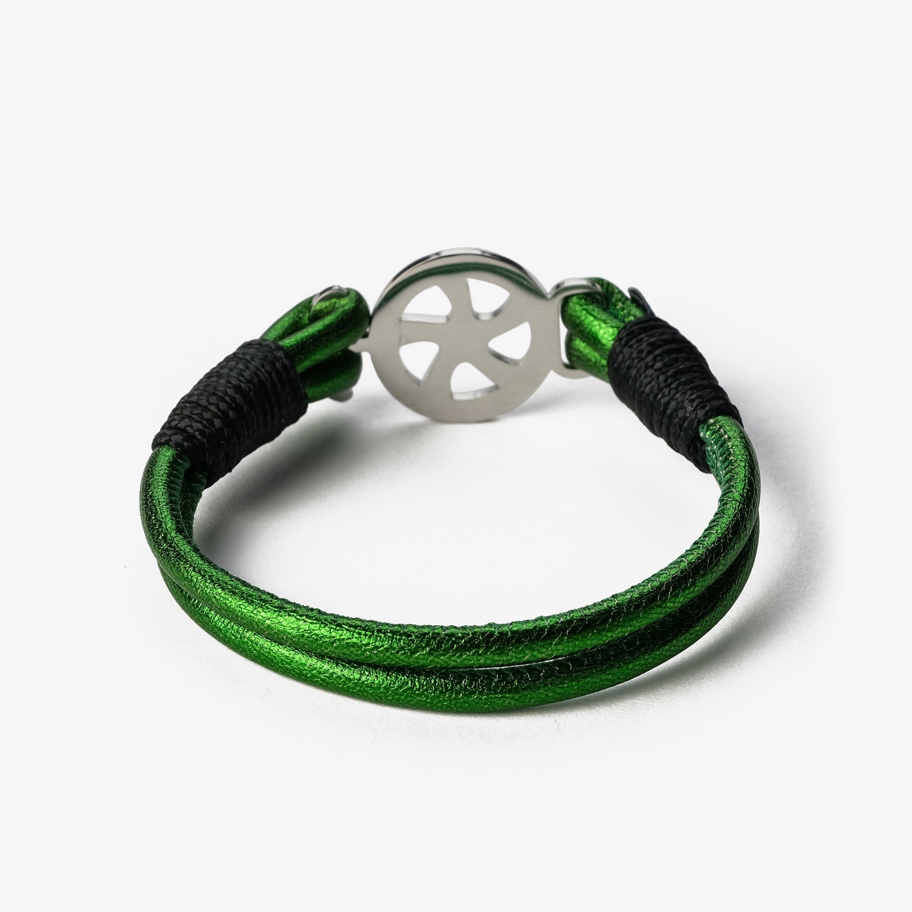 Old Skipper Emerald Sea brățară piele verde metalizat ancoră