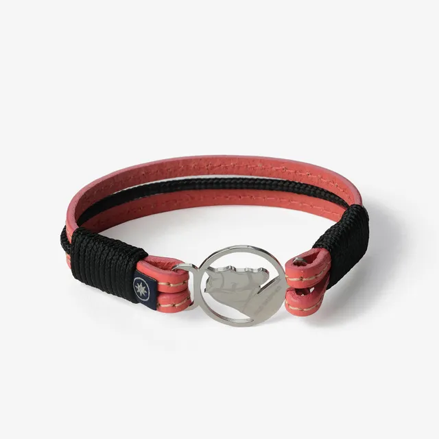 Old Skipper Coral Breeze brățară piele roz-negru cal