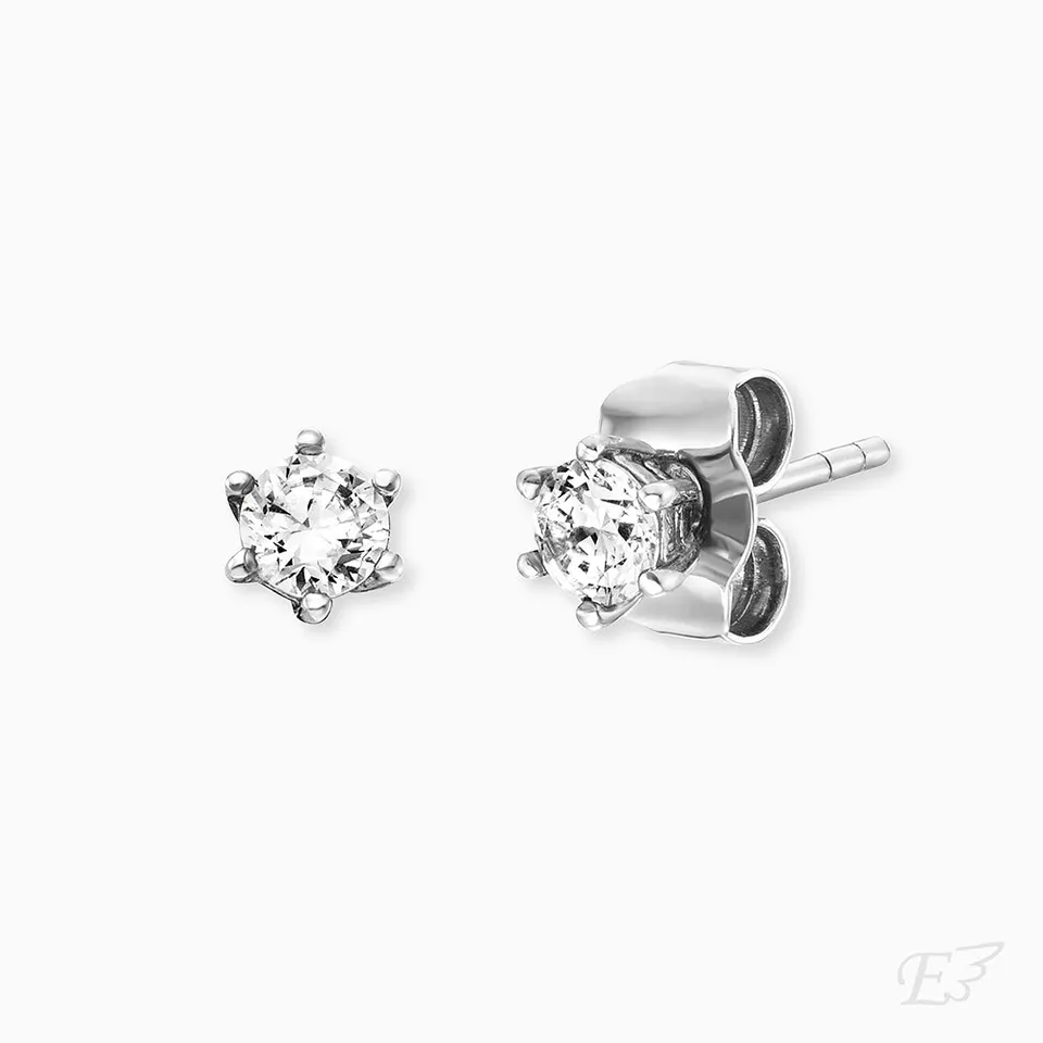 Engelsrufer Shiny cercei argint zirconia albă 4 mm