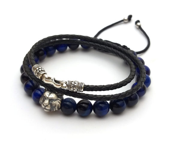 Dualstax Blue Lion set bratari barbati ochi tigru