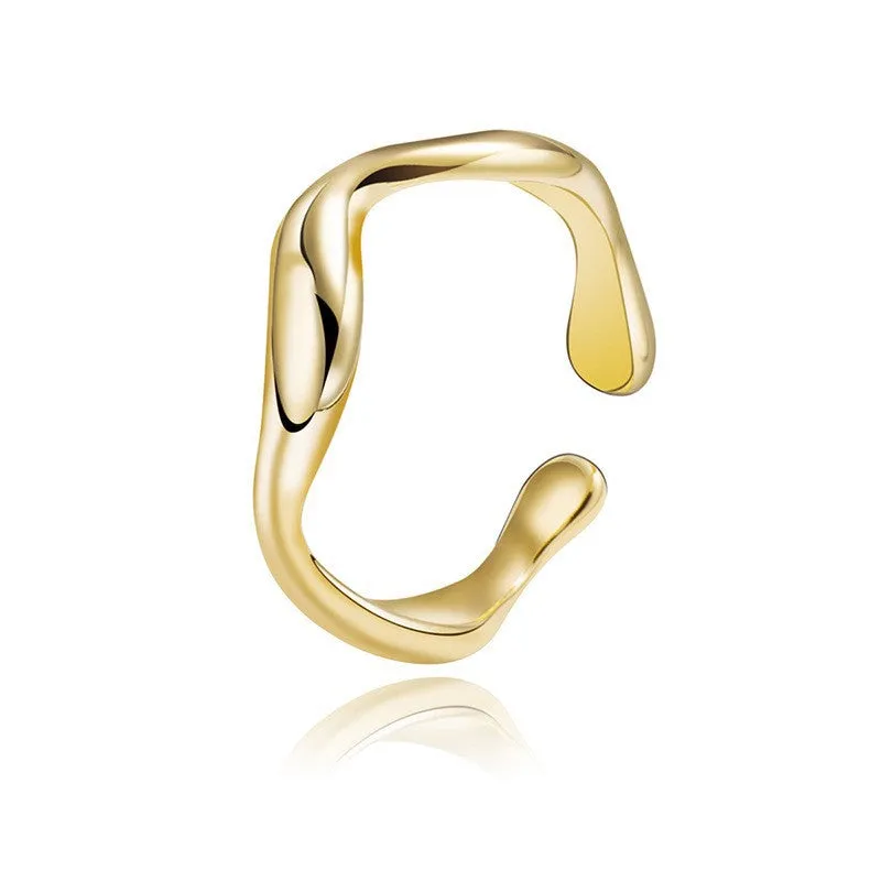 Rafini Irregular inel reglabil placat aur 18K