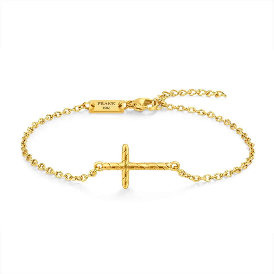 Frank 1967 Sideways Cross Chain brățară argintie cruce
