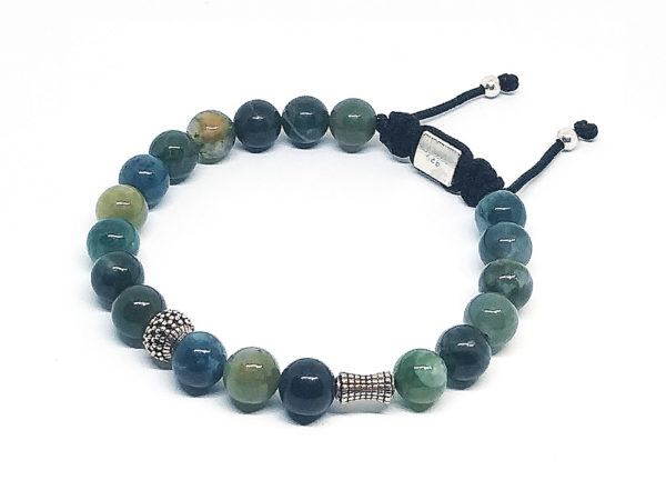Dualstax Agat Moss brățară unisex agat verde reglabilă