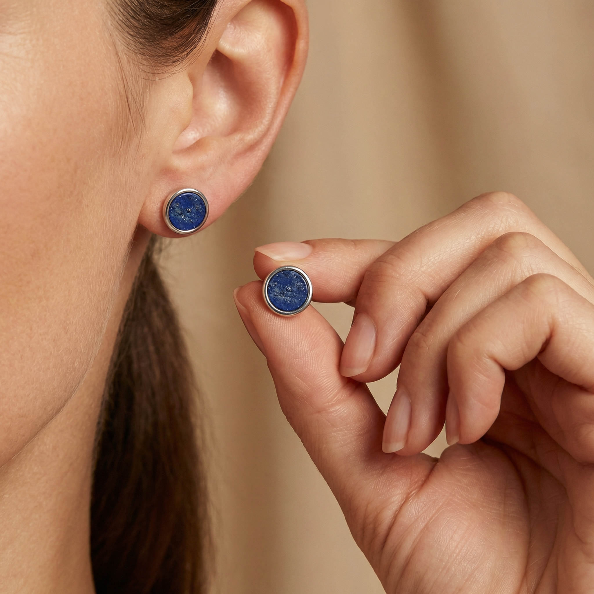 Engelsrufer Powerful Stone cercei argint lapislazuli