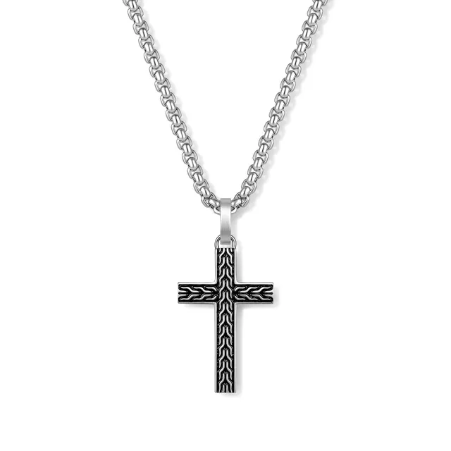 Frank 1967 Textured Cross colier cruce texturată