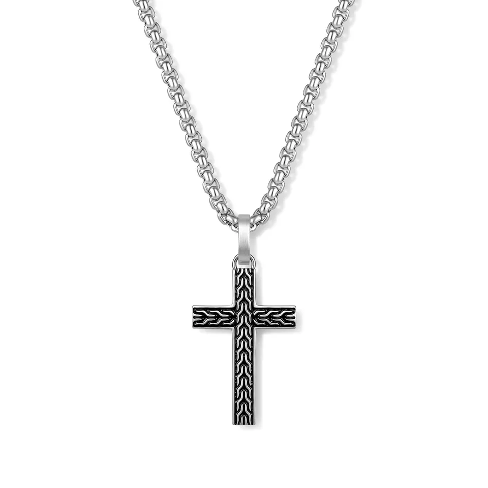 Frank 1967 Textured Cross colier cruce texturată