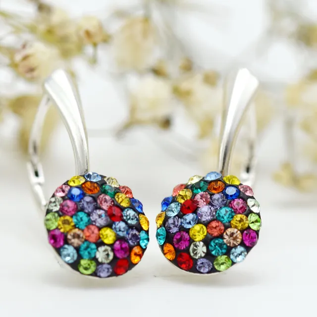 Margeluta.dincristal Mini Chaton Multicolor cercei argint 925 albastru
