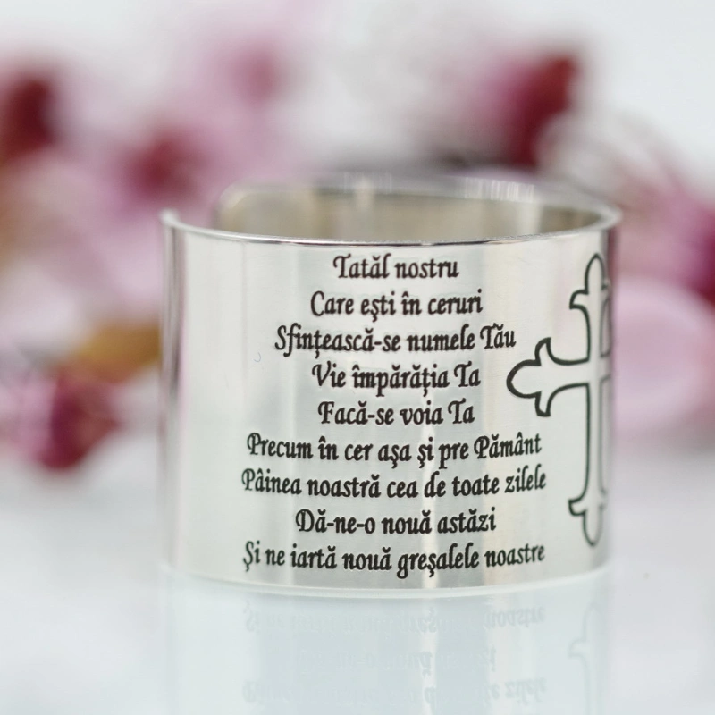 Margeluta Tatal Nostru inel reglabil argint 925 personalizat