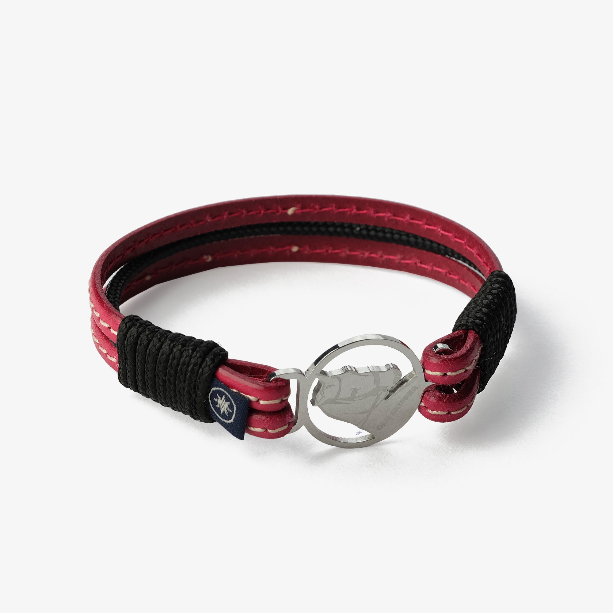 Old Skipper Twilight Symphony brățară piele fuchsia-negru timonă
