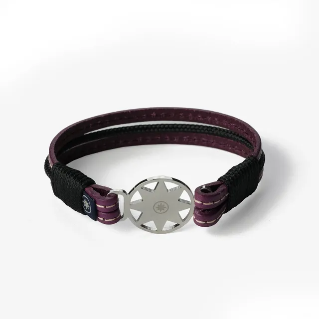 Old Skipper Plum Dream bratara piele mov stea nordica