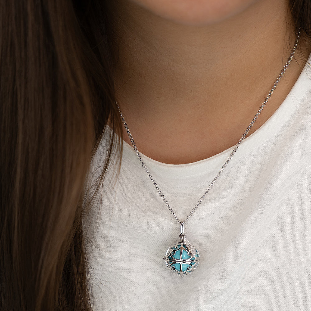 Engelsrufer Flügel pandantiv argint turcoaz M